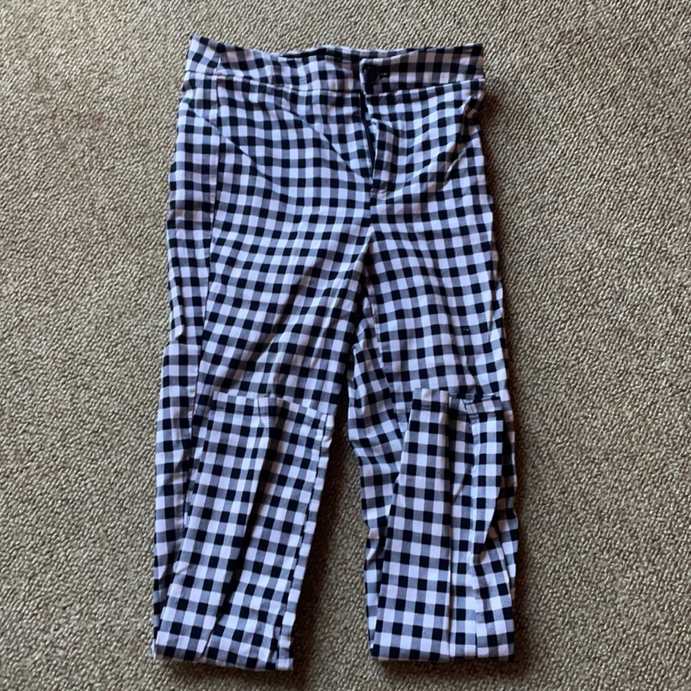 Checked cropped pants